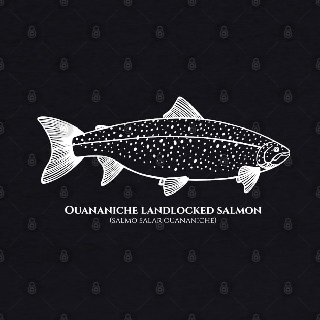 Landlocked Salmon with Common and Scientific Name - fish design by Green Paladin